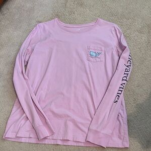 Vineyard Vines Light Pink Logo Long Sleeve Tee